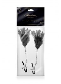 Зажимы для сосков с черными перьями Sweet Caress Feather Nipple Clumps - Sweet Caress - купить с доставкой в Новомосковске