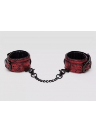Красно-черные наручники Reversible Faux Leather Wrist Cuffs - Fifty Shades of Grey - купить с доставкой в Новомосковске