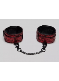 Красно-черные оковы Reversible Faux Leather Ankle Cuffs - Fifty Shades of Grey - купить с доставкой в Новомосковске