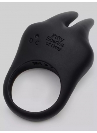 Черное эрекционное виброкольцо Sensation Rechargeable Vibrating Rabbit Love Ring - Fifty Shades of Grey - в Новомосковске купить с доставкой