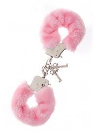 Металлические наручники с розовой меховой опушкой METAL HANDCUFF WITH PLUSH PINK - Dream Toys - купить с доставкой в Новомосковске