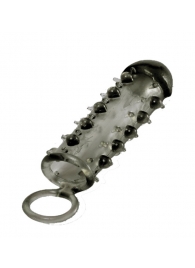 Дымчатая стимулирующая насадка с закрытой головкой SAMURAI PENIS SLEEVE BLACK - 14,5 см. - NMC - в Новомосковске купить с доставкой