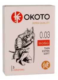 Тонкие презервативы OKOTO Thin Extra Soft - 3 шт. - Sitabella - купить с доставкой в Новомосковске