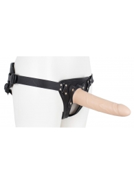Пустотелый страпон Harness CLASSIC с бандажом - 19,5 см. - LOVETOY (А-Полимер) - купить с доставкой в Новомосковске