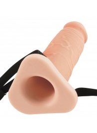 Телесный реалистичный фаллоимитатор с полостью Silicone Hollow Extension - 20 см. - Pipedream - купить с доставкой в Новомосковске