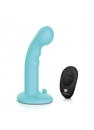Голубая изогнутая насадка 6in Remote Control Ripple P-Spot G-Spot на черных трусиках - 16 см. - Pegasus - купить с доставкой в Новомосковске