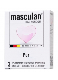 Супертонкие презервативы Masculan Pur - 3 шт. - Masculan - купить с доставкой в Новомосковске
