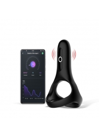 Черное виброкольцо Magic Motion Rise с подхватом мошонки - Magic Motion - в Новомосковске купить с доставкой