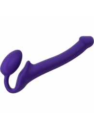 Фиолетовый безремневой страпон Silicone Bendable Strap-On - size S - Strap-on-me - купить с доставкой в Новомосковске