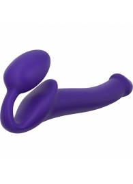 Фиолетовый безремневой страпон Silicone Bendable Strap-On - size M - Strap-on-me - купить с доставкой в Новомосковске