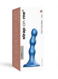 Голубая насадка Strap-On-Me Dildo Plug Balls size S - Strap-on-me - купить с доставкой в Новомосковске