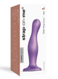 Фиолетовая насадка Strap-On-Me Dildo Plug Curvy size L - Strap-on-me - купить с доставкой в Новомосковске