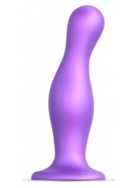 Фиолетовая насадка Strap-On-Me Dildo Plug Curvy size L - Strap-on-me - купить с доставкой в Новомосковске