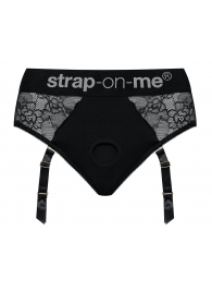 Черные трусики для насадок Diva Lingerie Harness - size L - Strap-on-me - купить с доставкой в Новомосковске