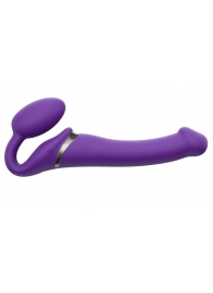 Фиолетовый безремневой вибрострапон Vibrating Bendable Strap-On - size L - Strap-on-me - купить с доставкой в Новомосковске