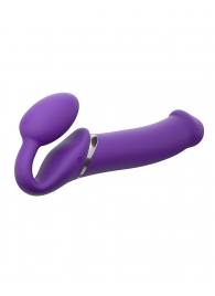 Фиолетовый безремневой вибрострапон Silicone Bendable Strap-On - size XL - Strap-on-me - купить с доставкой в Новомосковске