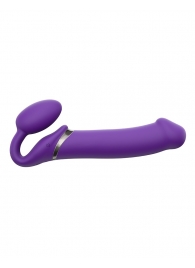 Фиолетовый безремневой вибрострапон Silicone Bendable Strap-On - size XL - Strap-on-me - купить с доставкой в Новомосковске