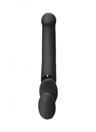 Черный безремневой вибрострапон Silicone Bendable Strap-On - size XL - Strap-on-me - купить с доставкой в Новомосковске