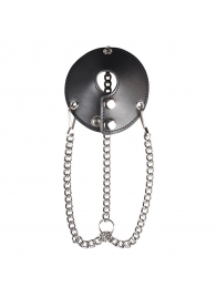 Утяжка для мошонки из искусственной кожи с цепочками PARACHUTE BALL STRETCHER - BlueLine - купить с доставкой в Новомосковске