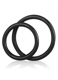 Набор из двух черных силиконовых колец разного диаметра SILICONE COCK RING SET - BlueLine - в Новомосковске купить с доставкой