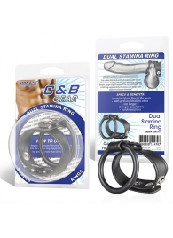 Двойное кольцо выносливости на пенис DUAL STAMINA RING - BlueLine - в Новомосковске купить с доставкой