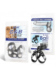 Разделитель мошонки из искусственной кожи на клепках 8 STYLE BALL DIVIDER - BlueLine - купить с доставкой в Новомосковске