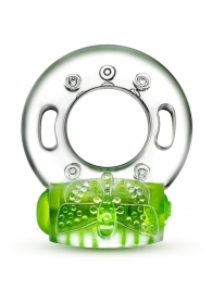 Зеленое эрекционное виброкольцо Arouser Vibrating C-Ring - Blush Novelties - в Новомосковске купить с доставкой