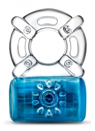 Синее эрекционное виброкольцо Pleaser Rechargeable C-Ring - Blush Novelties - в Новомосковске купить с доставкой