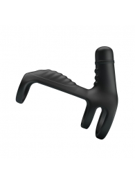 Черная вибронасадка на пенис Vibrating Penis Sling - Baile - в Новомосковске купить с доставкой