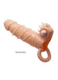 Телесная удлиняющая вибронасадка Penis Sleeve Connor - 17 см. - Baile - в Новомосковске купить с доставкой