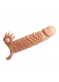 Телесная удлиняющая вибронасадка Penis Sleeve Connor - 17 см. - Baile - в Новомосковске купить с доставкой