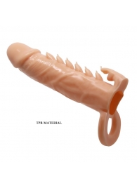 Телесная удлиняющая насадка Penis Sleeve Emmitt - 17 см. - Baile - в Новомосковске купить с доставкой