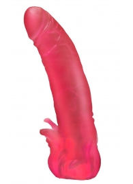 Розовая насадка для страпона с клиторальными лепестками - 18,5 см. - LOVETOY (А-Полимер) - купить с доставкой в Новомосковске