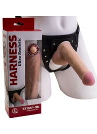 Страпон Harness из двух предметов: трусики с плугом и насадка-фаллос - 17 см. - LOVETOY (А-Полимер) - купить с доставкой в Новомосковске