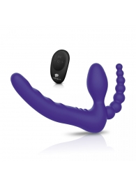 Фиолетовый безремневой страпон с пультом ДУ 7’’ Remote Control Strapless - 24 см. - Pegasus - купить с доставкой в Новомосковске
