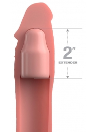 Телесная насадка-удлинитель 2 Inch Silicone X-tension with Strap - 20,3 см. - Pipedream - в Новомосковске купить с доставкой
