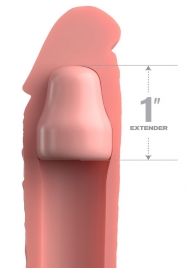 Телесная насадка-удлинитель 1 Inch Silicone X-tension - 17,8 см. - Pipedream - в Новомосковске купить с доставкой