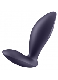 Фиолетовый анальный вибростимулятор Power Plug - Satisfyer - в Новомосковске купить с доставкой