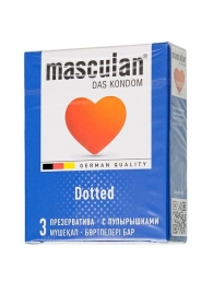 Презервативы с пупырышками Masculan Dotted - 3 шт. - Masculan - купить с доставкой в Новомосковске
