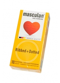 Презервативы с колечками и пупырышками Masculan Ribbed+Dotted - 10 шт. - Masculan - купить с доставкой в Новомосковске