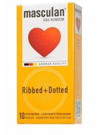 Презервативы с колечками и пупырышками Masculan Ribbed+Dotted - 10 шт. - Masculan - купить с доставкой в Новомосковске
