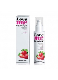 Съедобное согревающее массажное масло Love Me Tender Strawberry с ароматом клубники - 100 мл. - Love to Love - купить с доставкой в Новомосковске