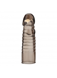 Дымчатая насадка-удлинитель Ribbed Realistic Penis Enhancing Sleeve Extension - 15,2 см. - BlueLine - в Новомосковске купить с доставкой