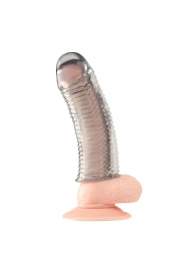 Текстурированная насадка на пенис Clear Textured Penis Enhancing Sleeve Extension - 16,5 см. - BlueLine - в Новомосковске купить с доставкой