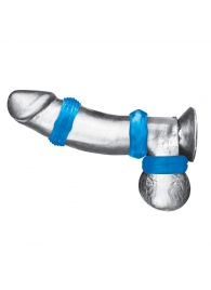Комплект из трех голубых колец для эрекции 3-Pack Nuts   Bolts Stretch Cock Ring Set - BlueLine - в Новомосковске купить с доставкой