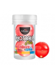 Лубрикант на масляной основе Hot Ball Plus с охлаждающе-разогревающим эффектом (2 шарика по 3 гр.) - HotFlowers - купить с доставкой в Новомосковске