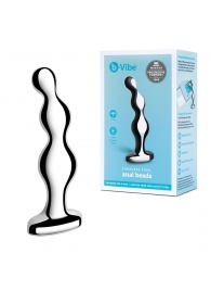 Стальной анальный фаллоимитатор для простаты Stainless Steel Anal Beads - 13 см. - b-Vibe - в Новомосковске купить с доставкой