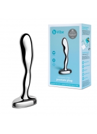 Стальной стимулятор простаты Stainless Steel Prostate Plug - 11,5 см. - b-Vibe - в Новомосковске купить с доставкой