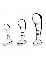 Набор из 3 стальных стимуляторов простаты Stainless Steel P-spot Training Set - b-Vibe - в Новомосковске купить с доставкой