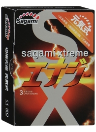 Презервативы Sagami Xtreme ENERGY с ароматом энергетика - 3 шт. - Sagami - купить с доставкой в Новомосковске